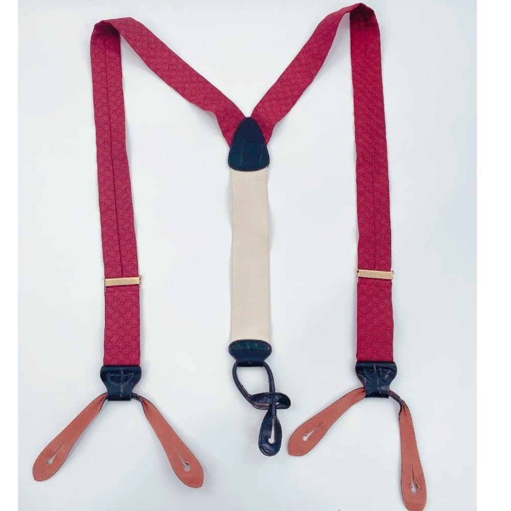 Trafalgar Suspenders Red Silk Brace